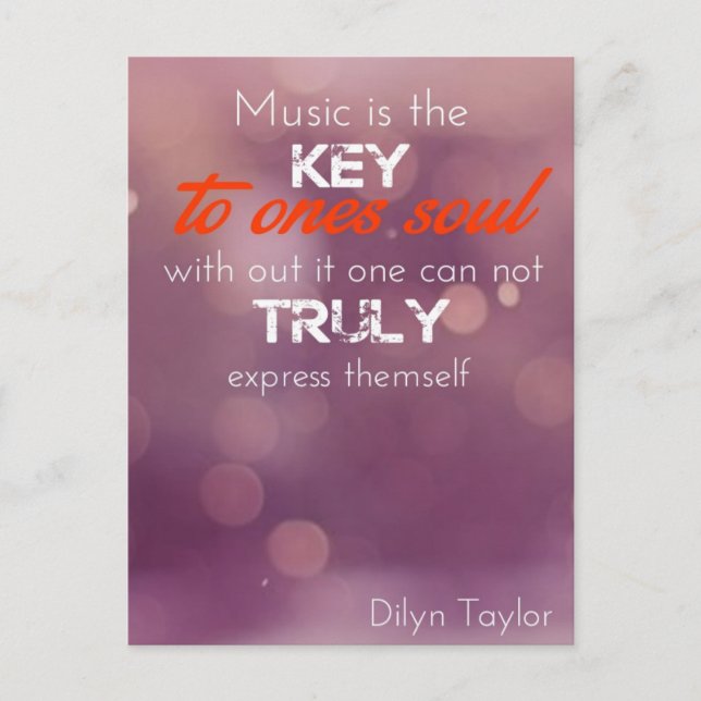 La música es la clave para una postal de alma (Anverso)