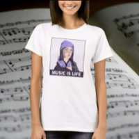 La Música Es La Vida – Camiseta Gráfica de Chica c