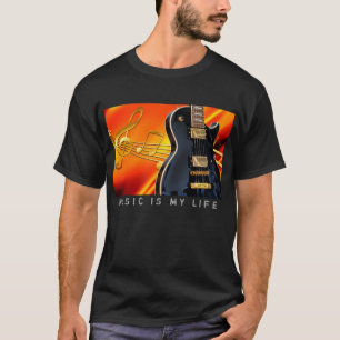 La música es mi camiseta de la foto de la guitarr