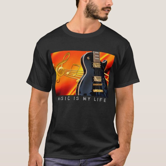 La música es mi camiseta de la foto de la guitarra (Anverso)