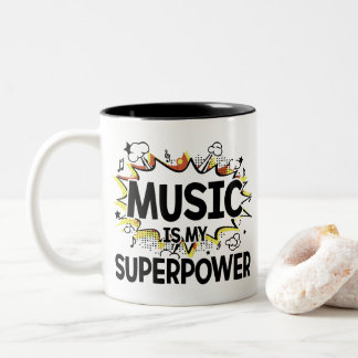 La música es mi taza roja y amarilla de la
