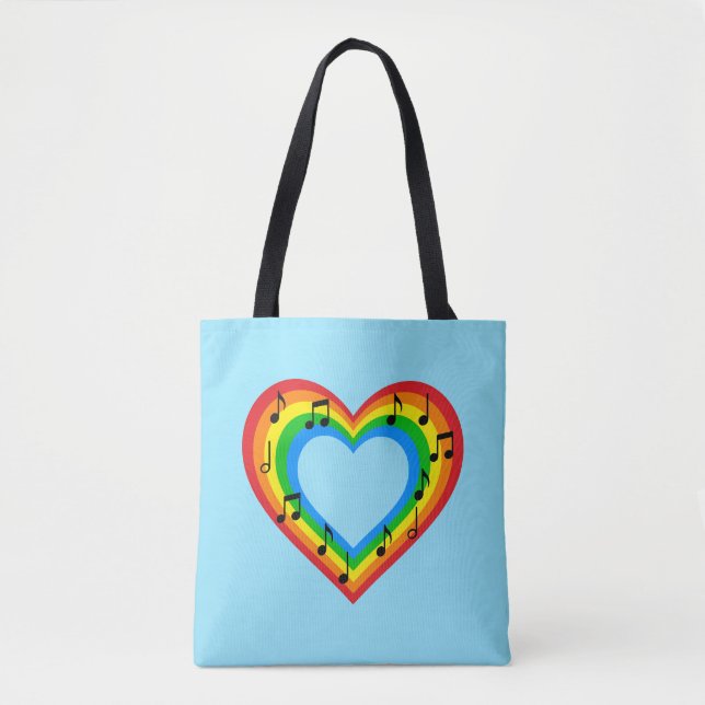 La música es una bolsa de corazón de arcoíris de a (Anverso)