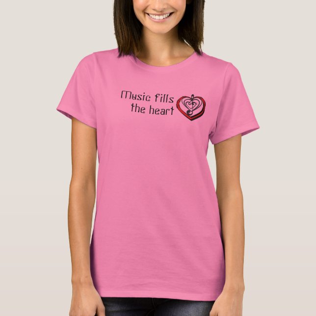 La música llena la camiseta del corazón (las (Anverso)