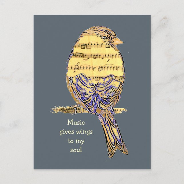 La música me da alas de alma Música Nota Ave (Anverso)