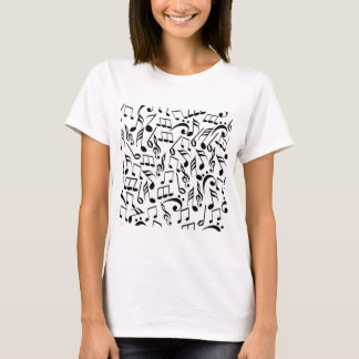 La música negra y blanca observa la camiseta