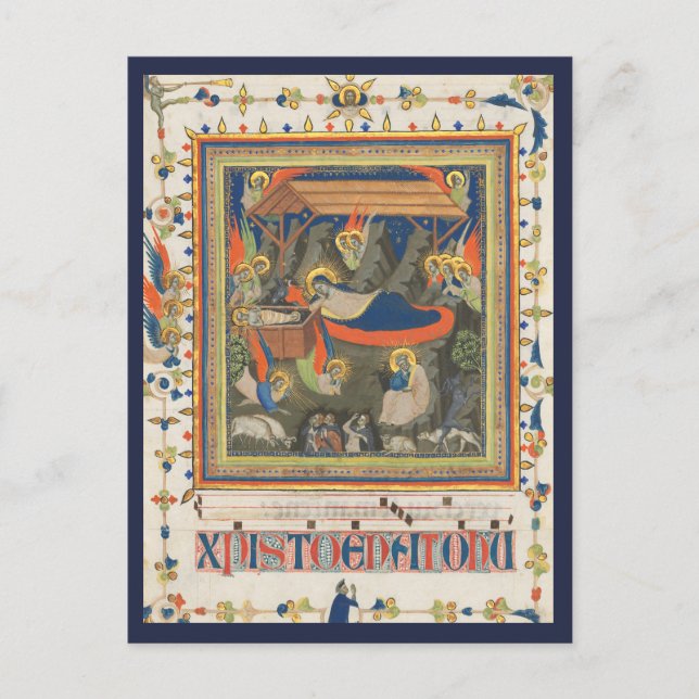 La natividad c.1340 | Postal Blue Beach Song™ (Anverso)