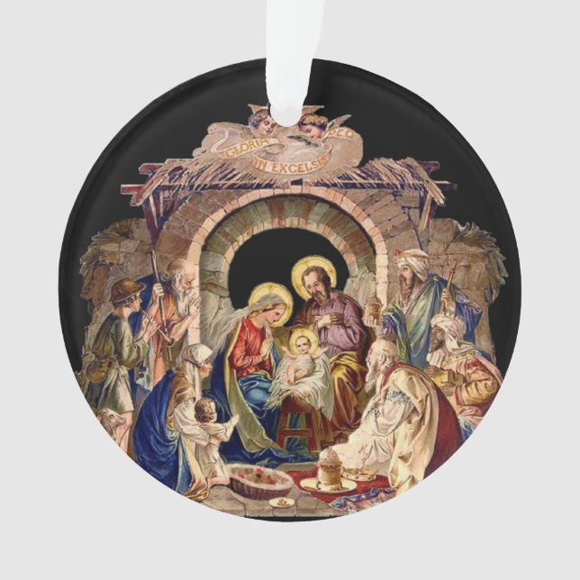 La Natividad de Jesús Ornamento Acrílico (Anverso)