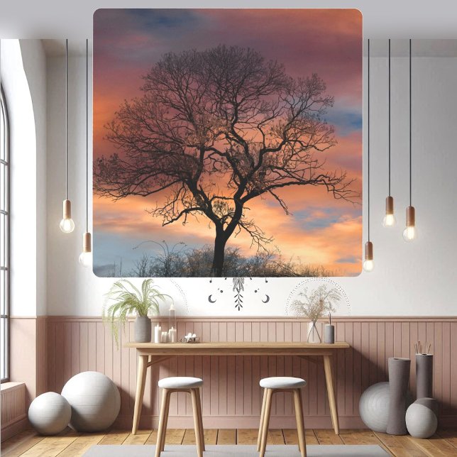 La naturaleza del arte El árbol La silueta de la p (Art Nature Scenery Tree Silhouette Wall Decor)