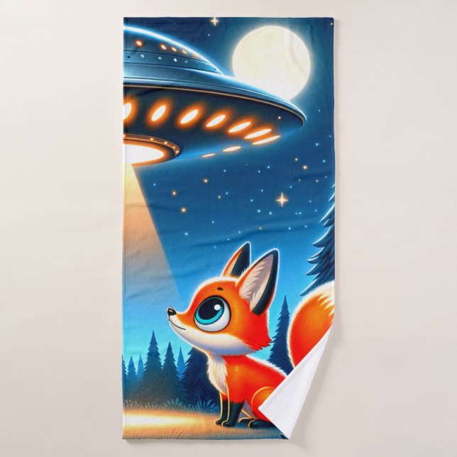 La nave espacial Alien y un Fox (Toalla de baño)