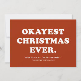 La Navidad más okey de todas divertida tarjeta roj