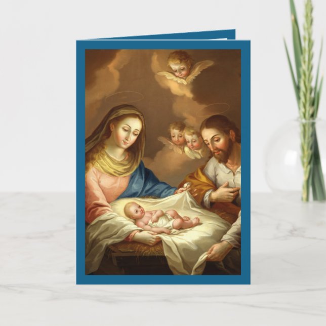 La Navidad Natividad Navidades religiosos saludan (Anverso)