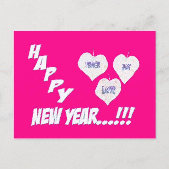 La nieve de Año Nuevo feliz deja su postal (Anverso)