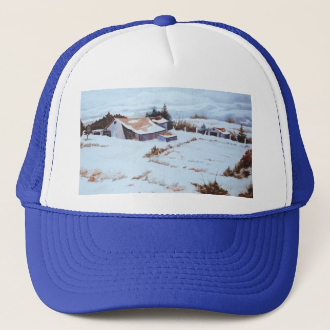 La nieve de invierno cubre a un Gorra abandonado e (Anverso)