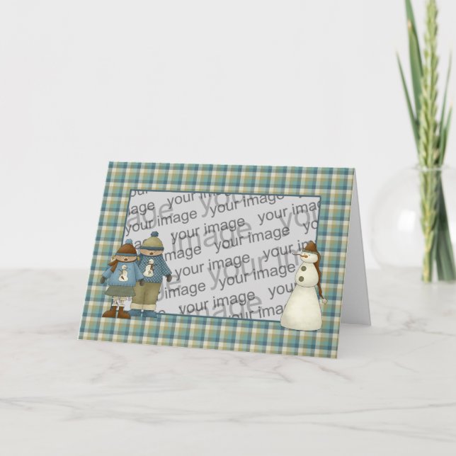 La nieve embroma la tarjeta de Navidad (Anverso)