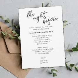 La noche anterior a la invitación al ensayo Boda