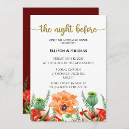 La noche anterior a la invitación para el ensayo