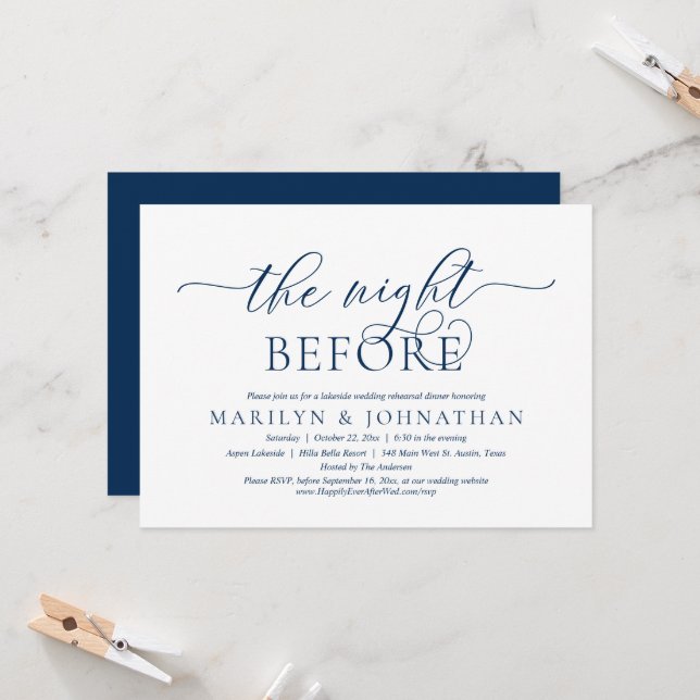 La noche anterior, el Boda ensayó la invitación a  (Anverso/Reverso In Situ)