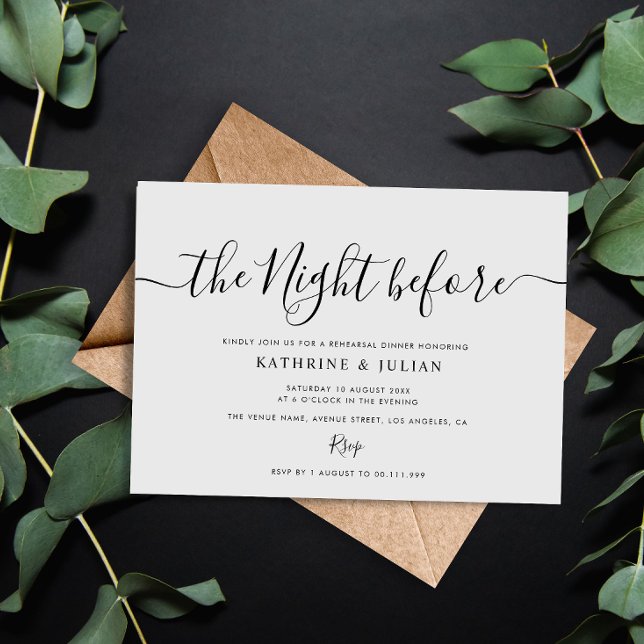 LA NOCHE ANTERIOR | Invitación a la cena de ensayo (Subido por el creador)