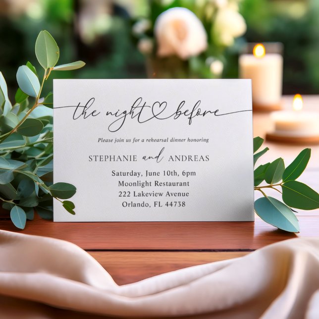 La noche antes de la invitación a la boda blanca y (Subido por el creador)