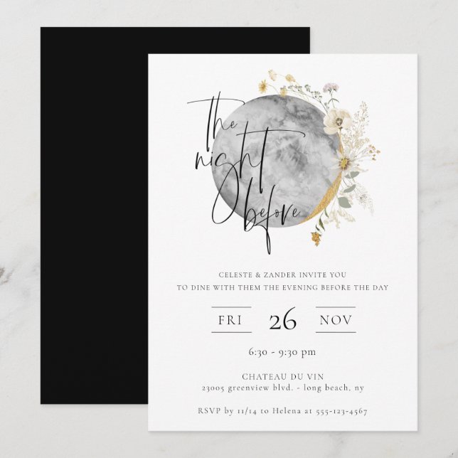 La noche antes de la invitación a la luna dorada (Anverso / Reverso)