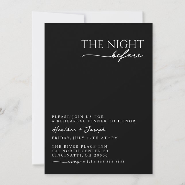 La noche antes de la invitación al ensayo (Anverso)