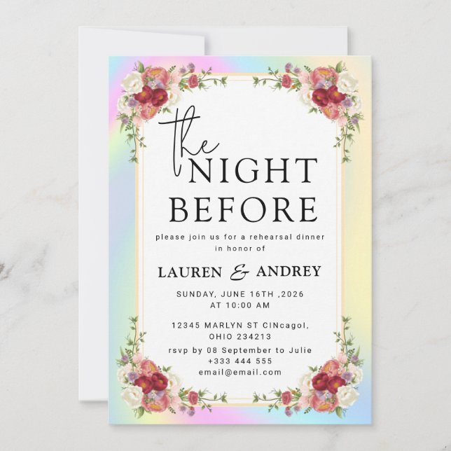 La Noche Antes de la Invitación de Boda (Anverso)