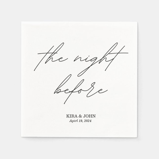 La noche antes de la servilleta de cócteles (Anverso)