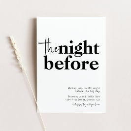 La noche antes del ensayo de la invitación a cenar