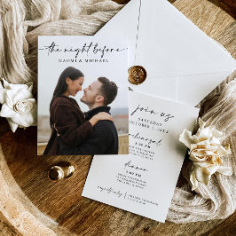 La noche antes del ensayo de la invitación a cenar