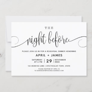 La noche antes del ensayo de la invitación a cenar