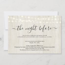 La noche antes del ensayo de la invitación a cenar