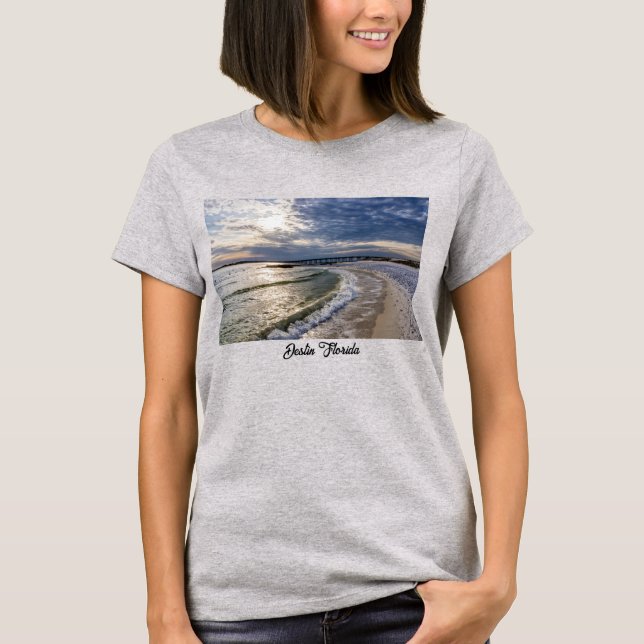 La noche de Destin Florida ondea camiseta femenina (Anverso)