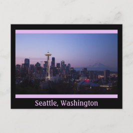 La noche de la ciudad de la postal de Seattle Wash