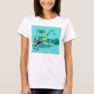 La noche de los chicas retros en camiseta