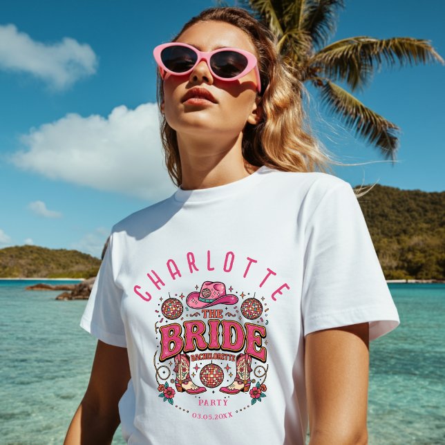 ¡La Novia! Camiseta de Despedida de Soltera al Est (The Bride! Cowgirl’s Last Rodeo Western T-Shirt)