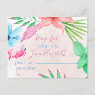 La novia floral de acuarela tropical será tarjeta 