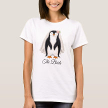 La Novia Penguin Personalizada Camiseta de Despedi