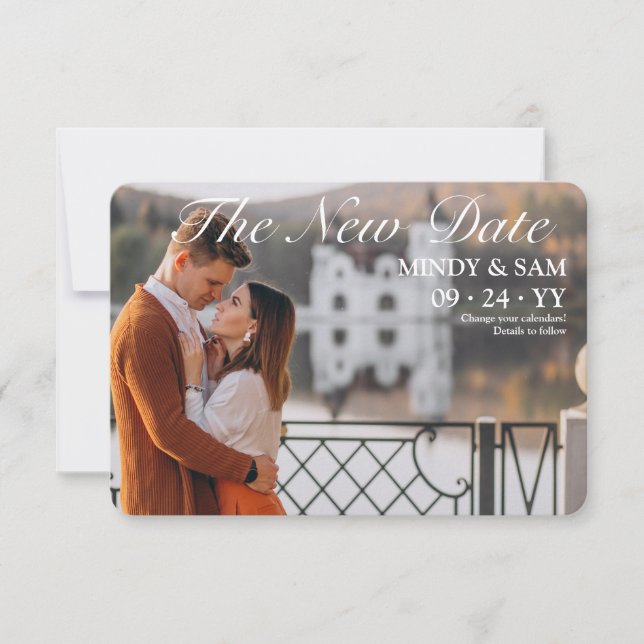 La nueva Invitación de posposición de foto de fech (Anverso)