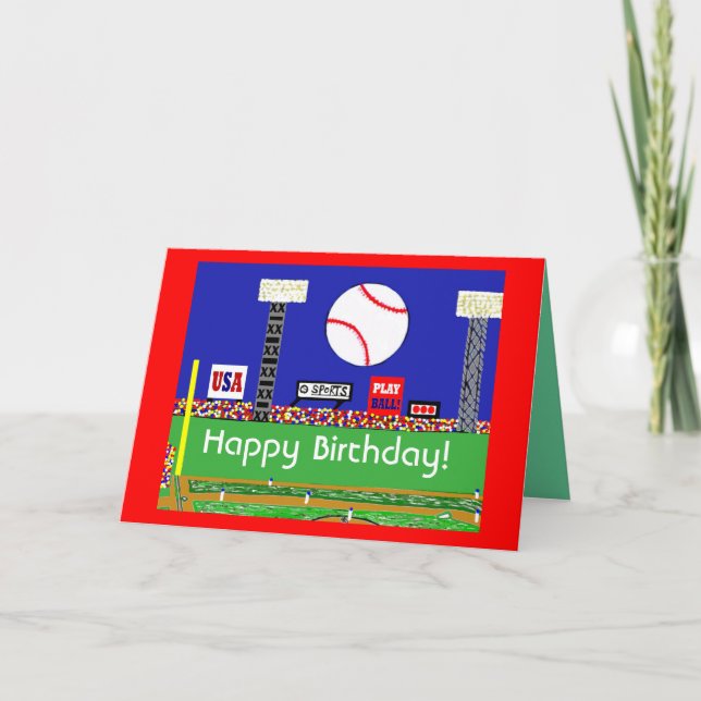 La nueva tarjeta de cumpleaños del béisbol se (Anverso)