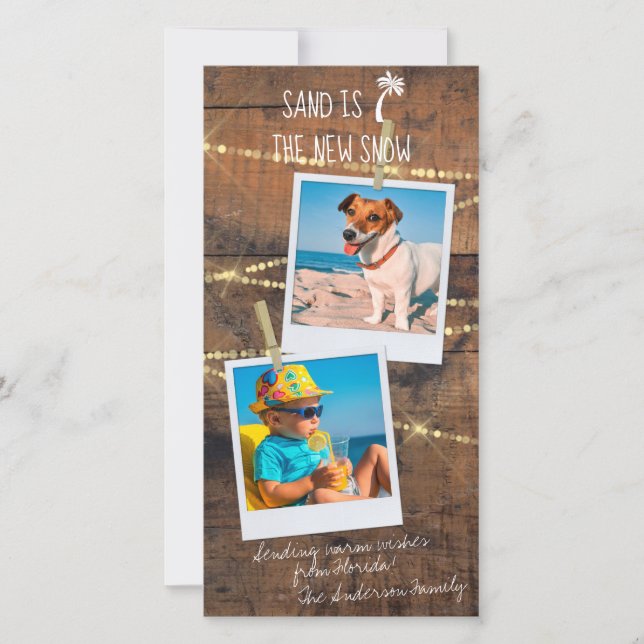 La nueva tarjeta de nieve es la arena de dos fotos (Anverso)