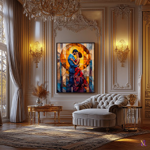 La obra de arte en mosaico de vidrio teñido El Bes