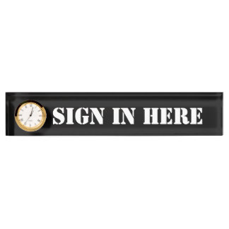 La oficina "firma adentro aquí" la placa del