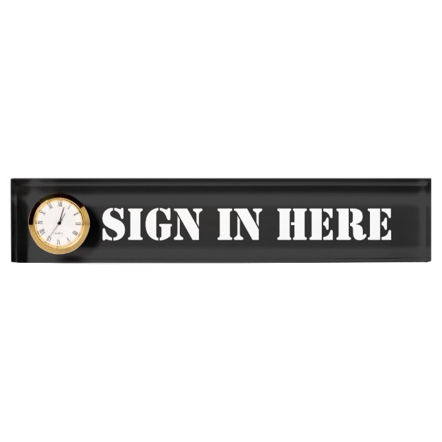 La oficina "firma adentro aquí" la placa del (Anverso)