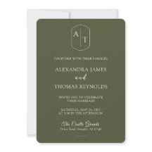La Oliva: Invitación de Boda Verde