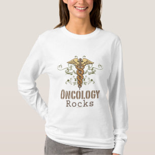 La oncología oscila la camiseta larga de la manga