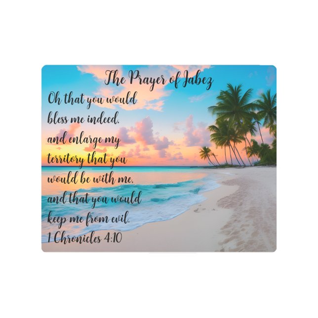 La oración del arte mural Metalizado de Jabez, 8"  (Anverso)