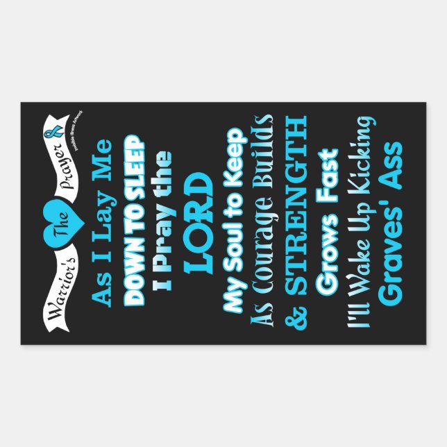 La oración del guerrero... Pegatina rectangular de (Anverso)