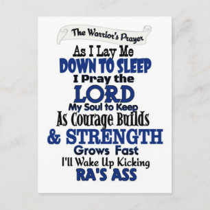 La oración del guerrero...RA Tarjeta postal