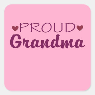 La orgullosa abuela adorable pegatinas del corazón