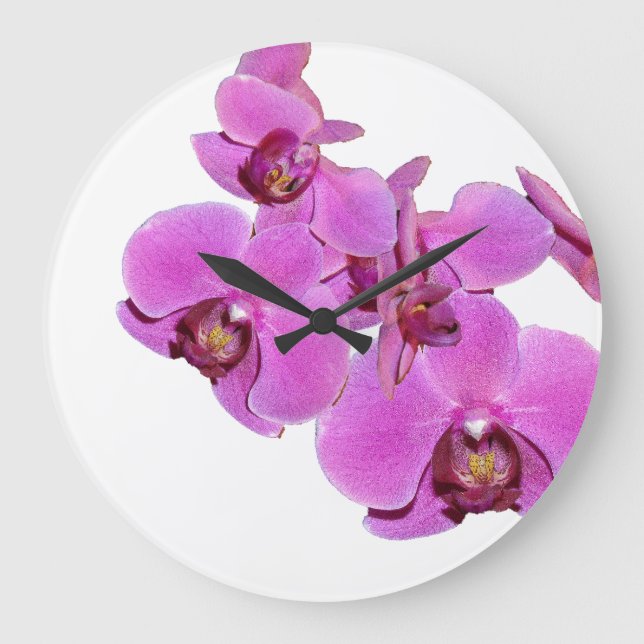 La orquídea florece el reloj de pared (Anverso)